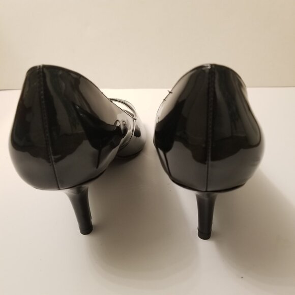 RSVP Black Patent Leather  Peep-Toe Heels  size 9.5 W - Picture 3 of 7